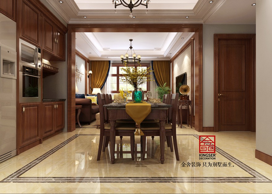 西山林语190平米美式风格装修效果图