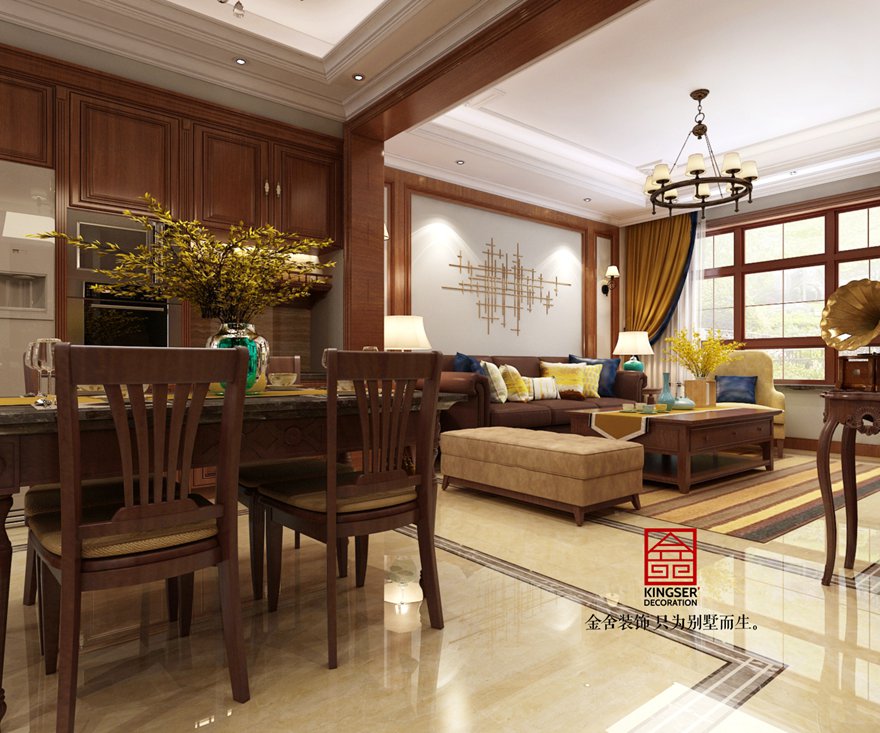 西山林语190平米美式风格装修效果图