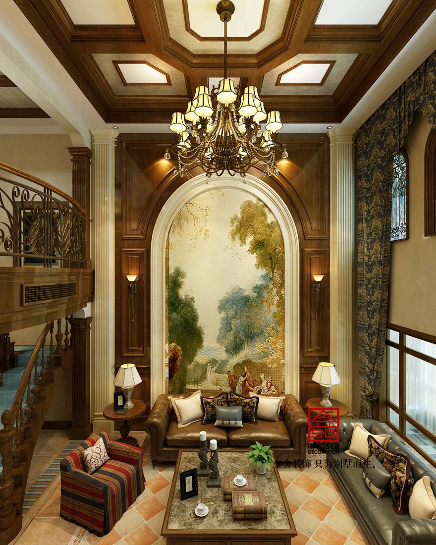 鑫界王府400平米古典美式风格装修设计