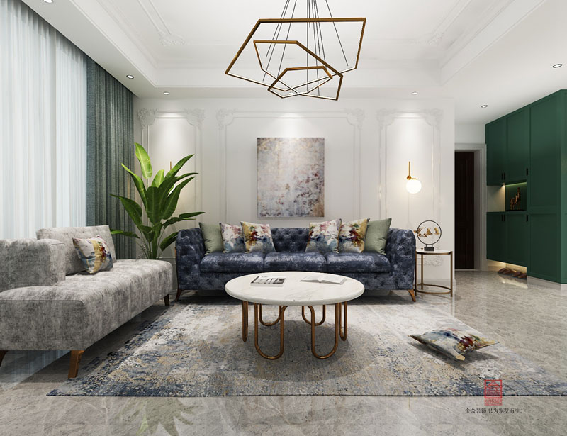 东南智汇城153平美式风格装修效果图