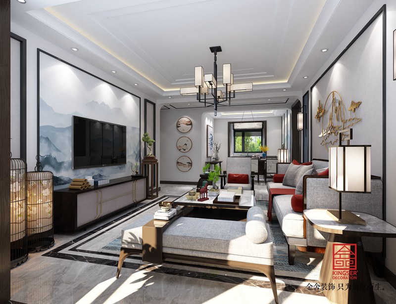 维多利亚三期122平米新中式风格装修效果图