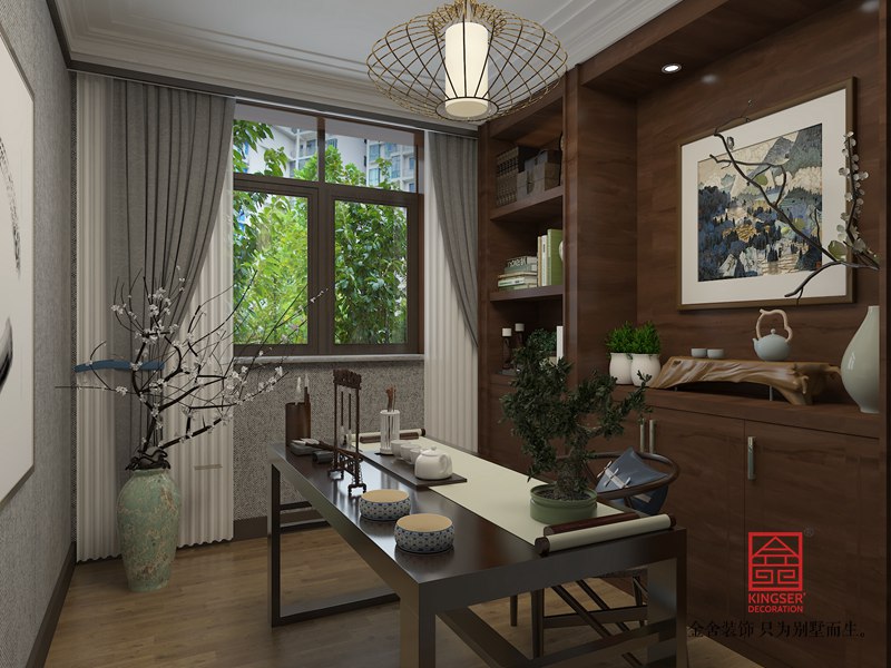 维多利亚三期122平米新中式风格装修效果图