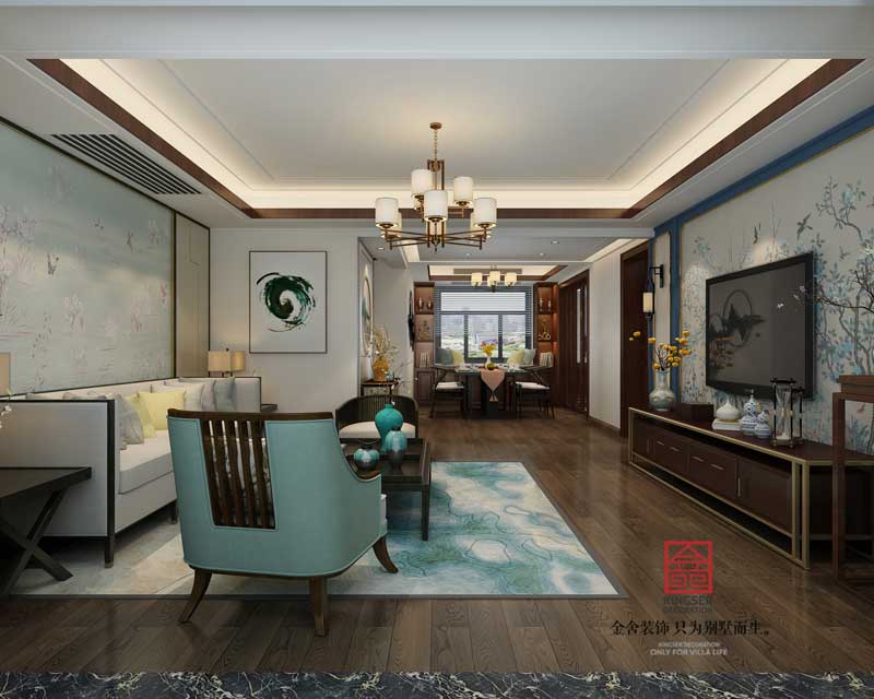 国宾壹号147平米新中式风格装修设计图