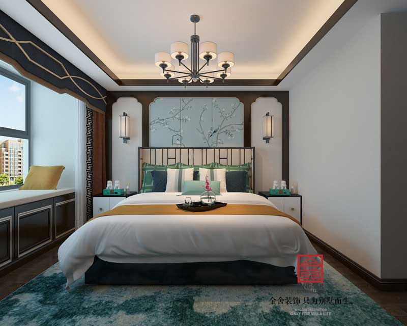 三居室-新中式风格-卧室装修