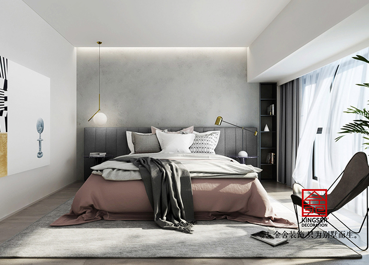 鑫界王府装修-现代极简-卧室
