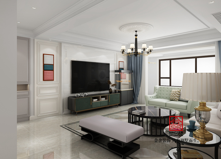 荣盛华府-美式装修-客厅