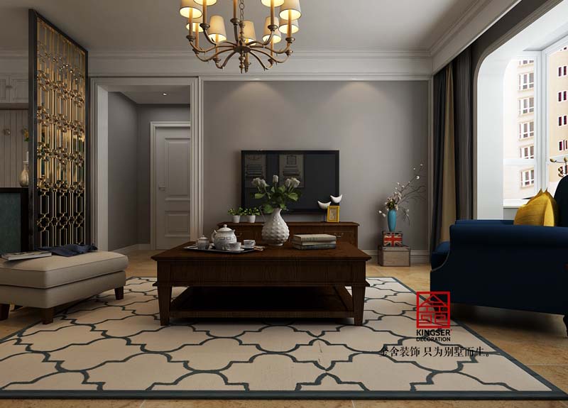 瀚唐二期139平米美式风格装修效果图