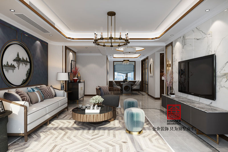 国宾壹号139平米新中式风格装修效果图