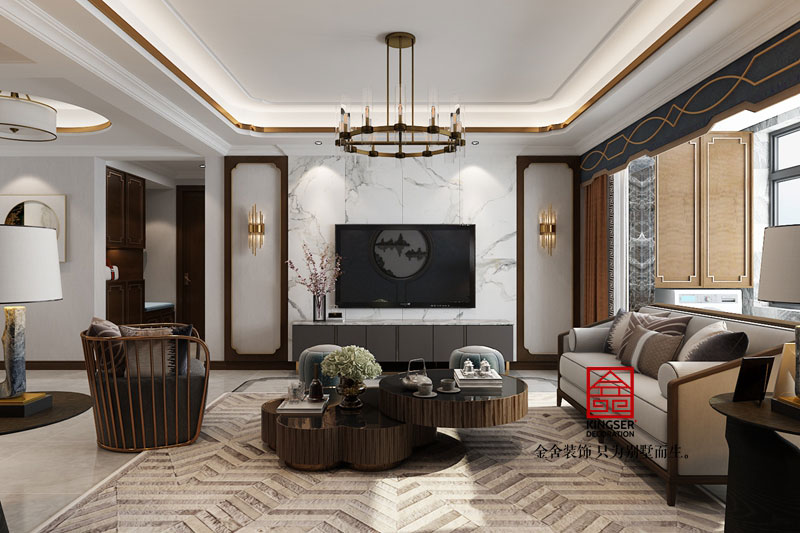 国宾壹号139平米新中式风格装修效果图