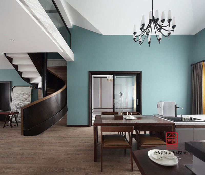 御河上院220平米装修-轻奢风格-餐厅