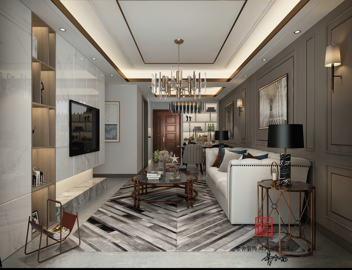 融创中心125平米轻奢风格装修效果图