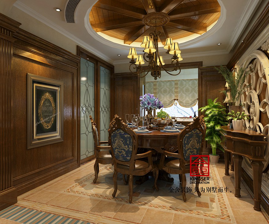 鑫界王府别墅装修-美式古典-餐厅
