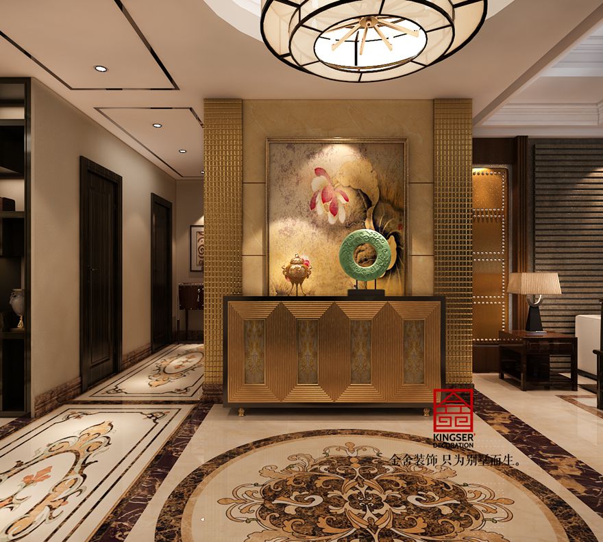 新源燕府装修-中式风格-玄关