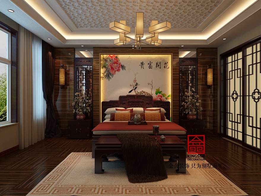 新源燕府装修-中式风格-卧室