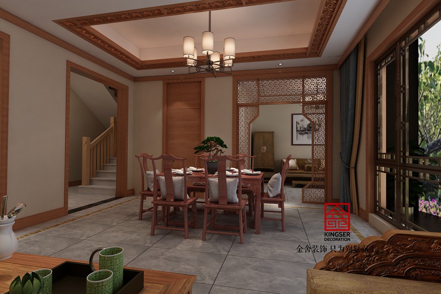 大者别墅装修-中式风格-餐厅