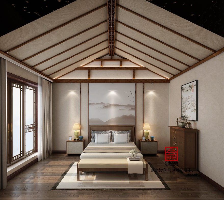 大者别墅装修-中式风格-卧室