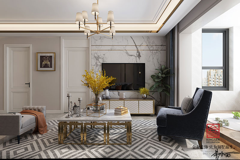 东南智汇城装修-美式风格-客厅