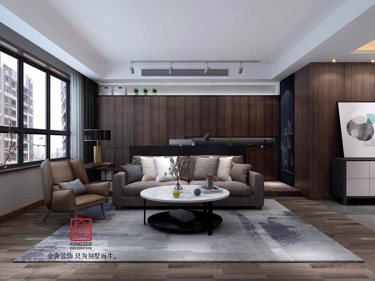 荣盛华府装修-台式风格-客厅