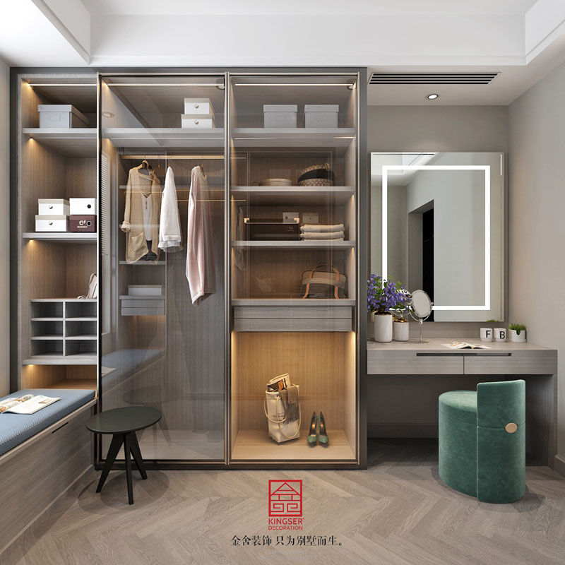 新源燕府装修-现代简约风格-衣帽间