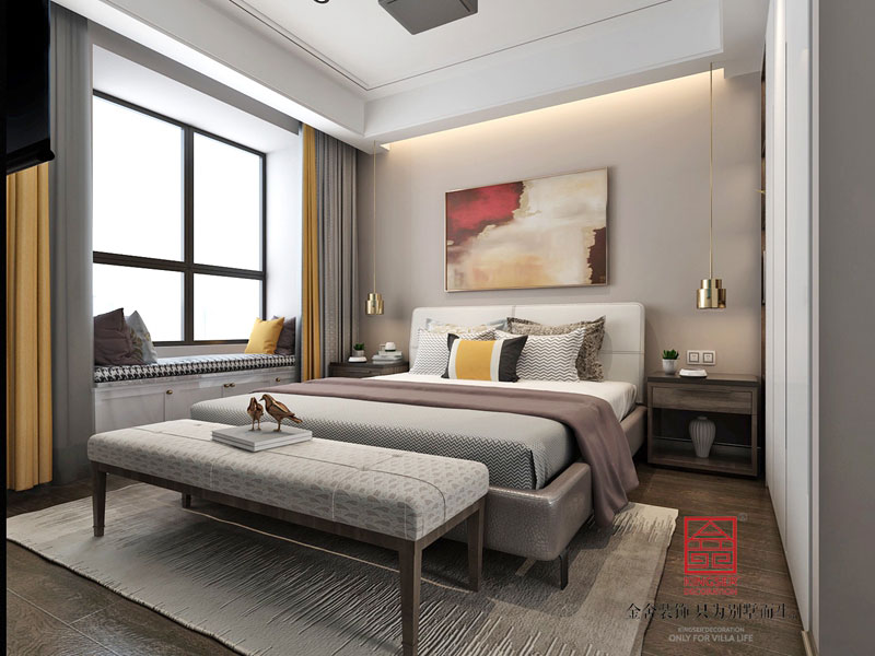 新源燕府装修-现代简约风格-卧室