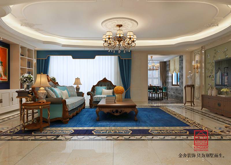 国宾壹号193平米装修-欧式风格-客厅