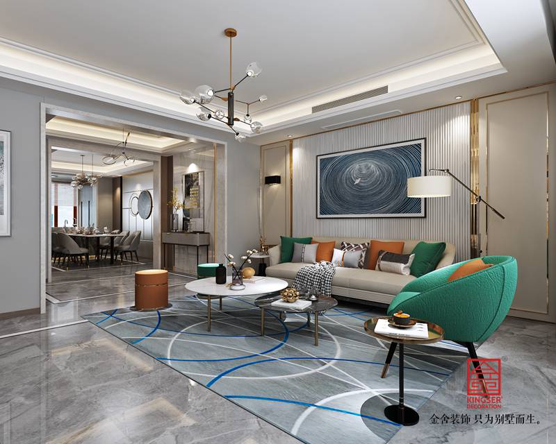 荣盛华府178平米装修-现代简约-客厅