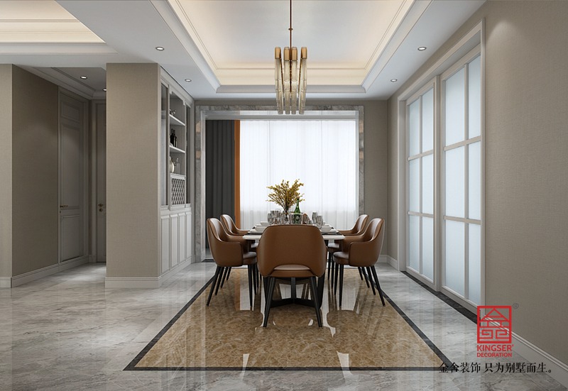 荣盛华府213平美式风格装修-餐厅