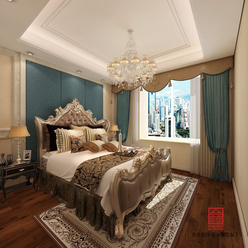 中冶德贤公馆123平米装修-混搭风格-卧室