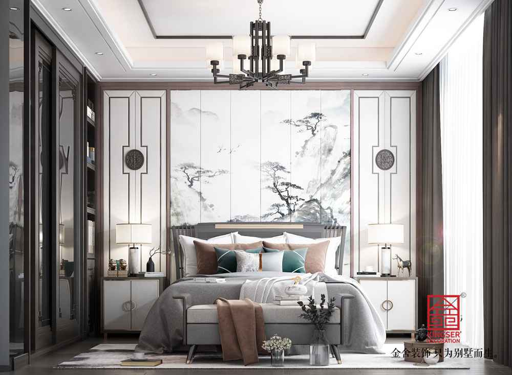 融创中心180平中式风格装修-卧室