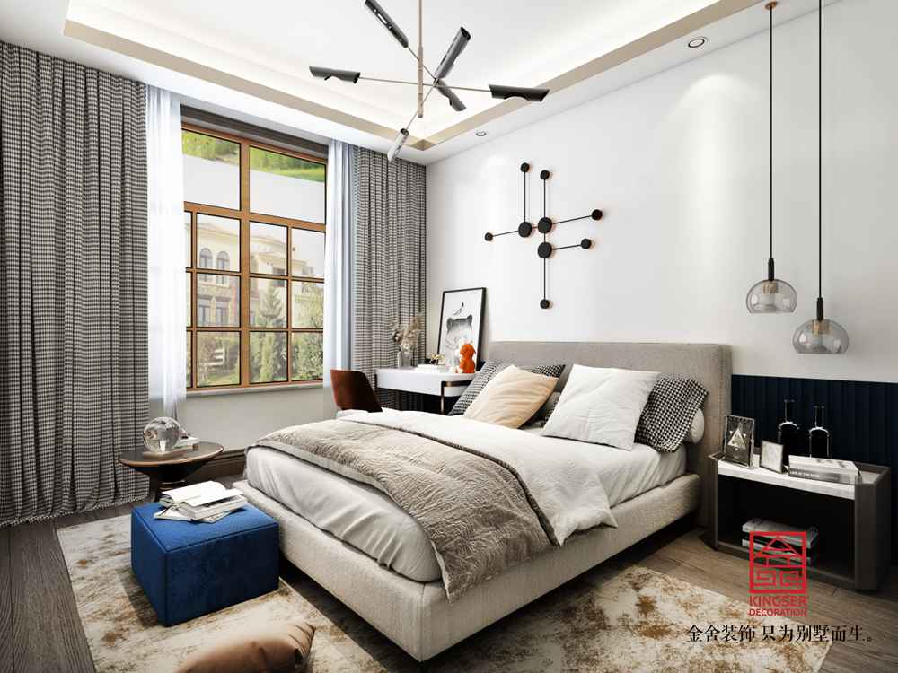 融创中心180平装修-新中式风格-卧室