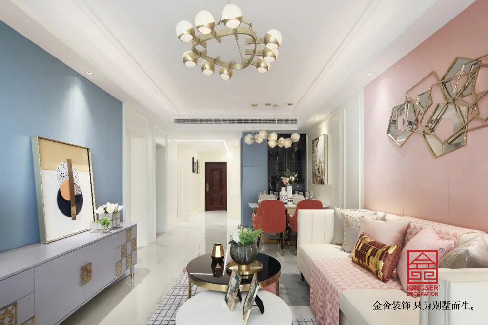 天海容天下110平装修-轻奢风格-客厅