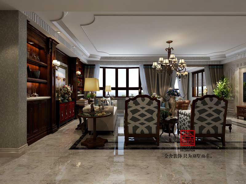 国宾壹号189平米装修-欧式风格-客厅