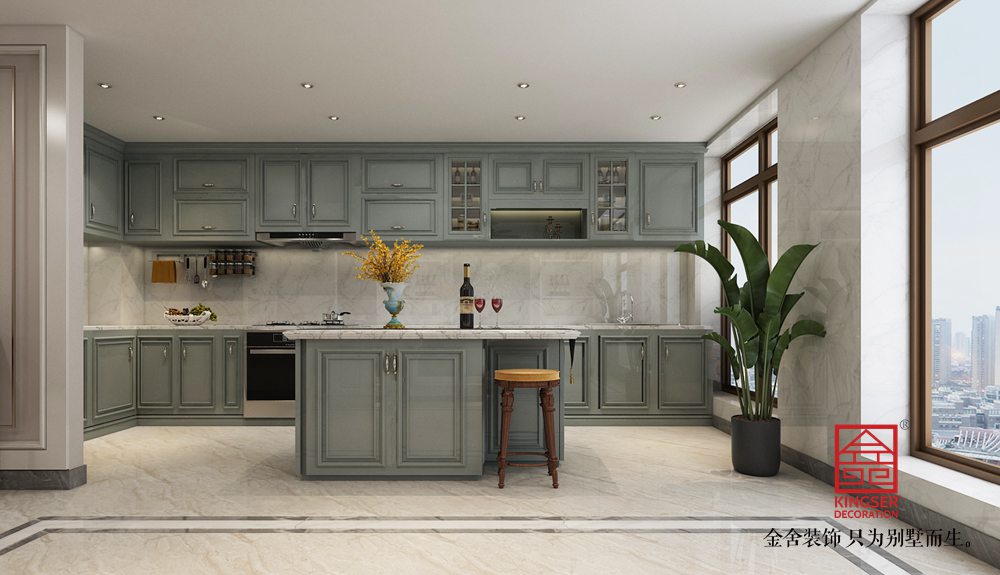 融创中心217平米简美风格装修-厨房