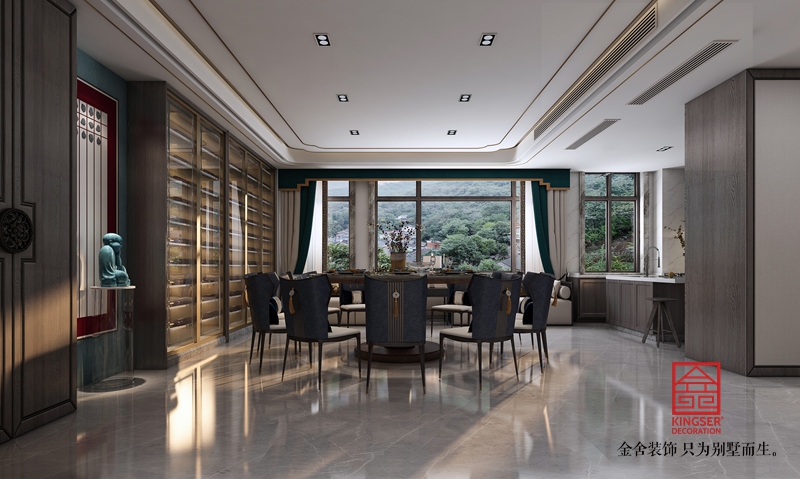 新乐私人会所400平米中式装修-餐厅