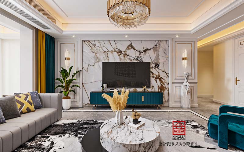 维多利亚178平现代轻奢-客厅