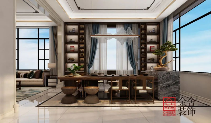 西山林语1400㎡新中式别墅装修实景