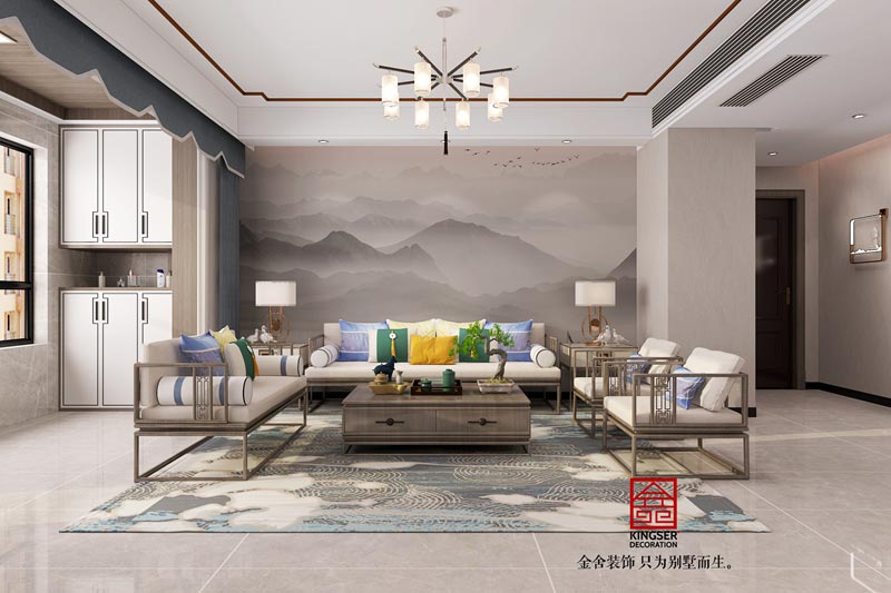 丽景蓝湾114平米现代中式装修效果图