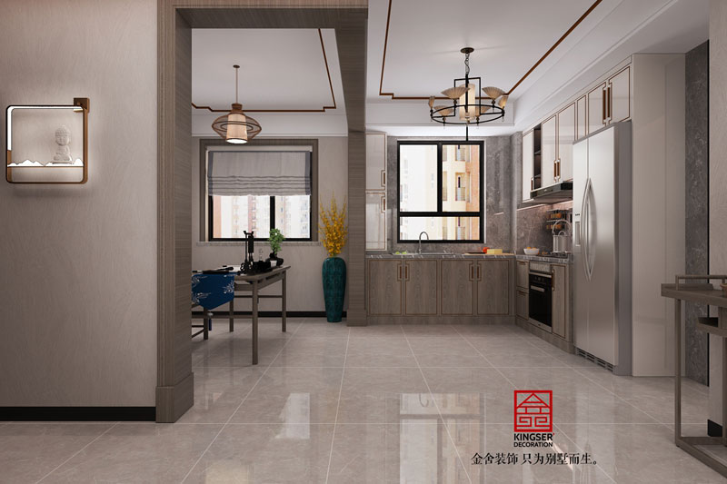 丽景蓝湾114平米现代中式装修效果图