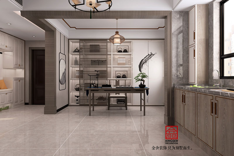 丽景蓝湾114平米现代中式装修效果图