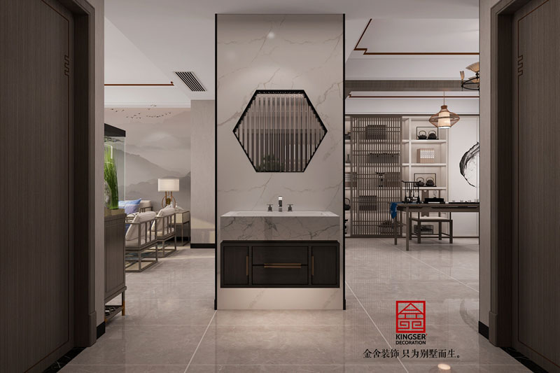 丽景蓝湾114平米现代中式装修效果图