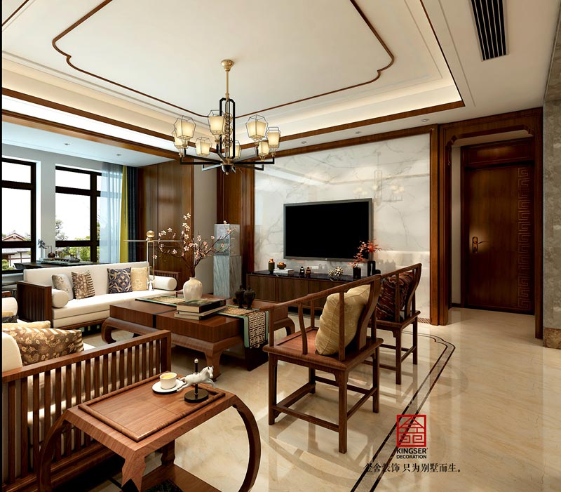 荣盛御府186平中式简约装修效果图