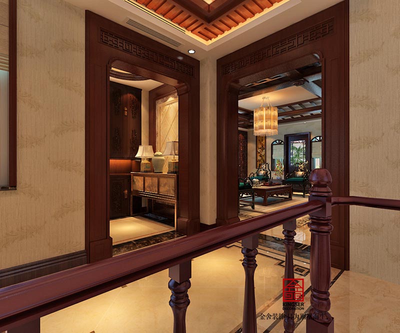上山间别墅装修500平米中式风格效果图