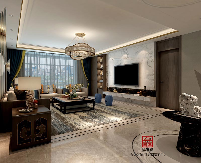 西美五洲260平米装修设计-客厅