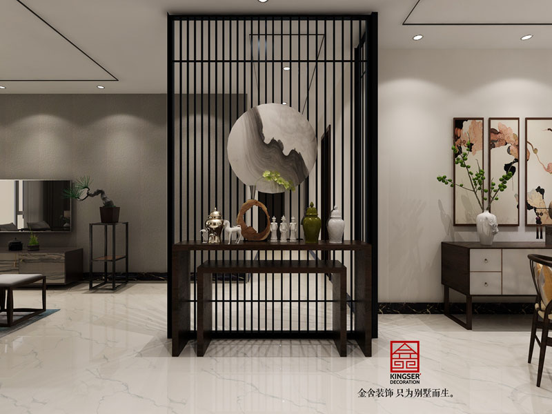启锐园190平米新中式装修玄关效果图