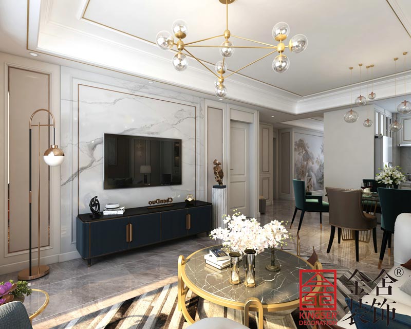 中山公馆130平米轻奢风格装修效果图