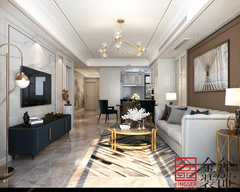 中山公馆130平米轻奢风格装修效果图