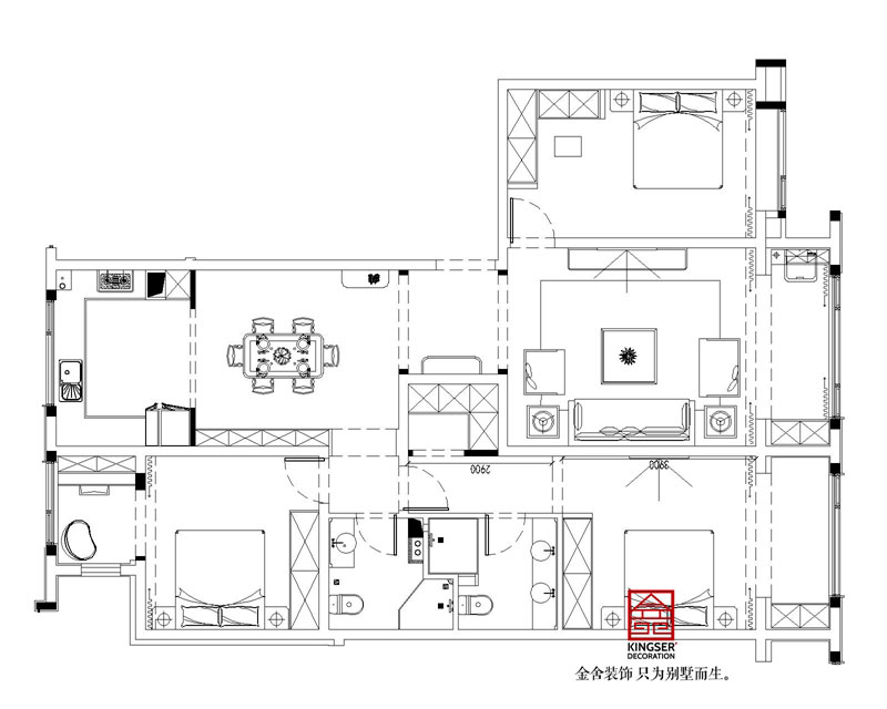 ​融创中心180平米平面布置图