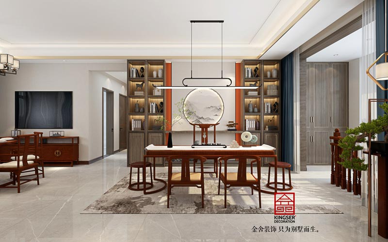 万合名著下跃装修260平米新中式风格效果图