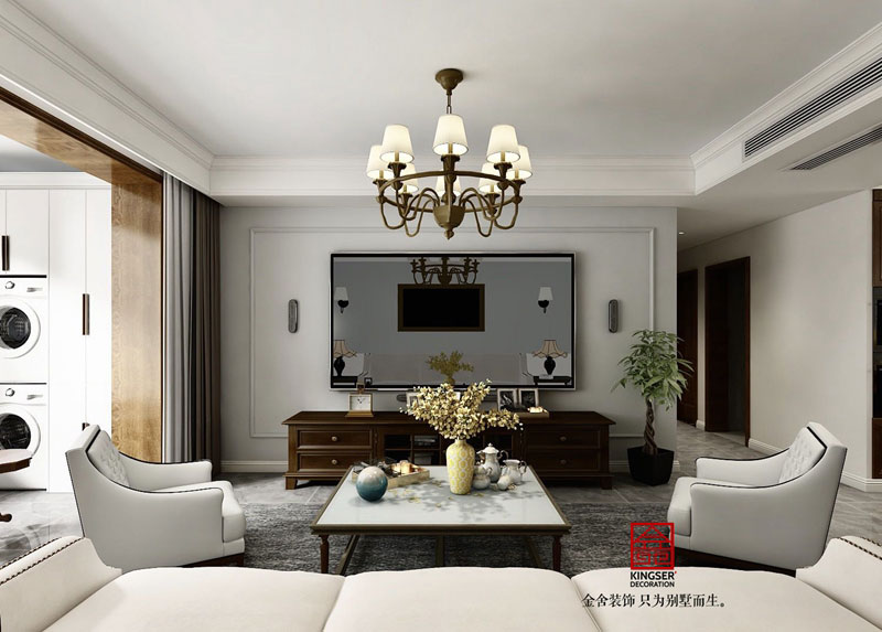 河西苑130㎡美式风格装修效果图