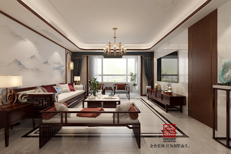 东南智汇城新中式风格装修-客厅